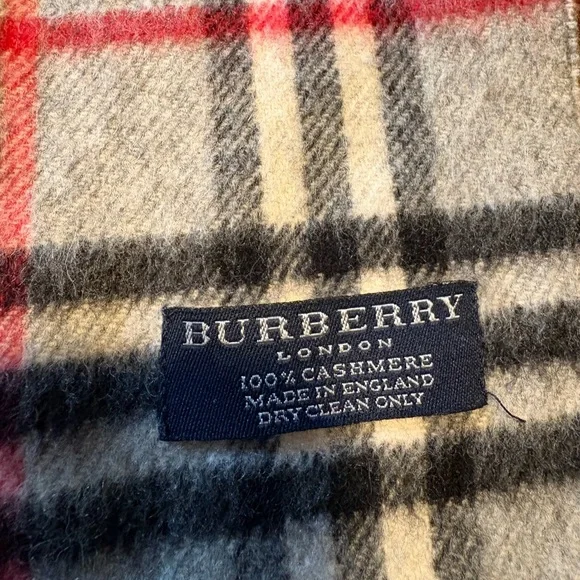 Burberry Check Scarf - Black, Red, and Cream - Picture 2 of 7